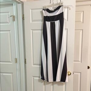 Black and White Striped Tube Dress